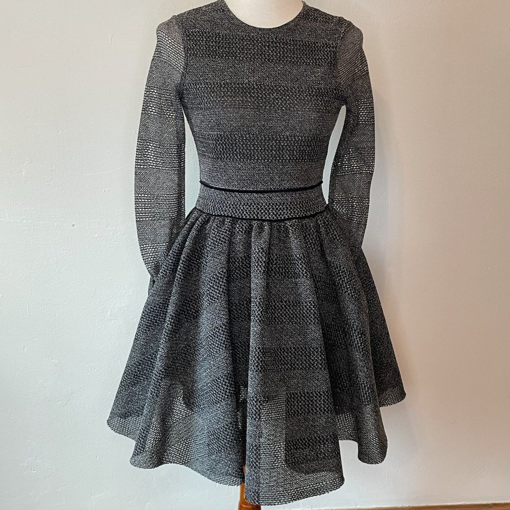 Maje Long Sleeved Mini Dress - Grey - Size XS